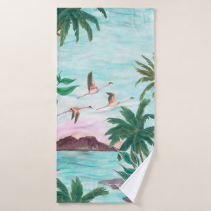 Aquarellmalerei nahtlos mit hawaiianischem Muster Badehandtuch