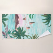 Aquarellmalerei nahtlos mit hawaiianischem Muster Badehandtuch (Badehandtuch)