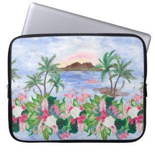 Aquarellmalerei nahtlos mit hawaiianischem Muster Laptopschutzhülle