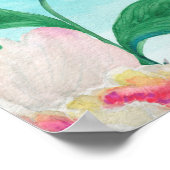 Aquarellmalerei nahtlos mit hawaiianischem Muster Poster (Ecke)
