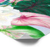 Aquarellmalerei nahtlos mit hawaiianischem Muster Poster (Ecke)