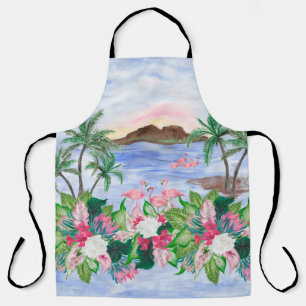 Aquarellmalerei nahtlos mit hawaiianischem Muster Schürze