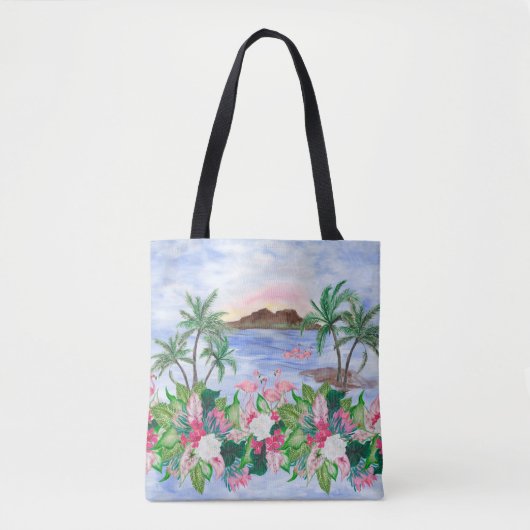 Aquarellmalerei nahtlos mit hawaiianischem Muster Tasche (Vorderseite)