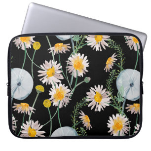 Aquarellmalerei nahtlos mit Kamille Laptopschutzhülle