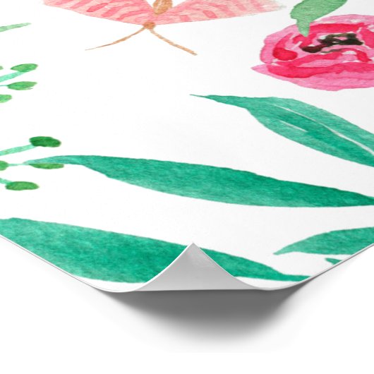 Aquarellmalerei nahtlos mit niedlichem DIN Poster (Ecke)