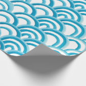 Aquarellmalerei nahtloses Muster mit blauem Streif Geschenkpapier (Ecke)