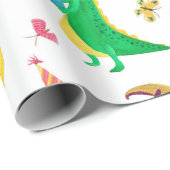 Aquarellmalerei nahtloses Muster mit Dinosaurier Geschenkpapier (Rolleneckpunkt)