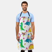 Aquarellmalerei nahtloses Muster mit Dinosaurier Schürze (Getragen)