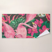 Aquarellmalerei nahtloses Muster mit Flamingo Badehandtuch (Badehandtuch)