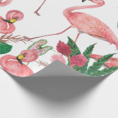 Aquarellmalerei nahtloses Muster mit Flamingo Geschenkpapier (Ecke)