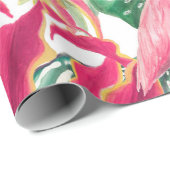 Aquarellmalerei nahtloses Muster mit Flamingo Geschenkpapier (Rolleneckpunkt)