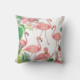 Aquarellmalerei nahtloses Muster mit Flamingo Kissen