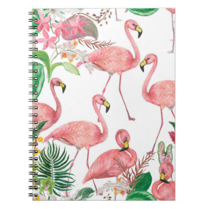 Aquarellmalerei nahtloses Muster mit Flamingo Notizblock