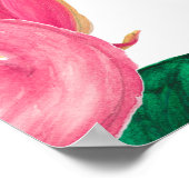 Aquarellmalerei nahtloses Muster mit Flamingo Poster (Ecke)