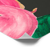 Aquarellmalerei nahtloses Muster mit Flamingo Poster (Ecke)