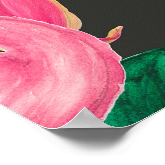 Aquarellmalerei nahtloses Muster mit Flamingo Poster (Ecke)