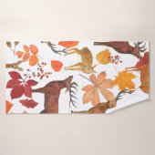 Aquarellmalerei nahtloses Muster mit Hirschen und Badehandtuch (Badehandtuch)