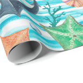 Aquarellmalerei nahtloses Muster mit Schildkröten, Geschenkpapier (Rolleneckpunkt)