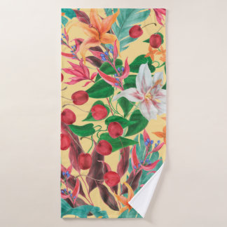 Aquarellmalerei nahtloses Muster mit schöntifu Badehandtuch