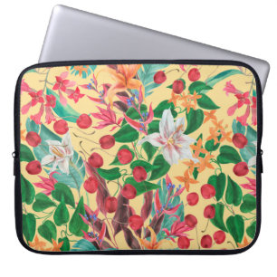 Aquarellmalerei nahtloses Muster mit schöntifu Laptopschutzhülle