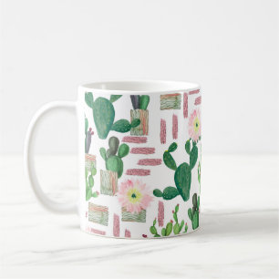 Aquarellmalerei nahtloses Muster. Wasserfarbe Kaffeetasse