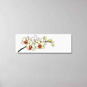 Aquarellmalerei Orchideengelbe Blüten Zen Leinwanddruck