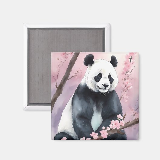 Aquarellmalerei Panda Bär Magnet (Vorderseite/Rückseite)