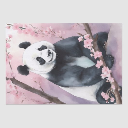 Aquarellmalerei Panda Bär Seidenpapier (Vorderseite)