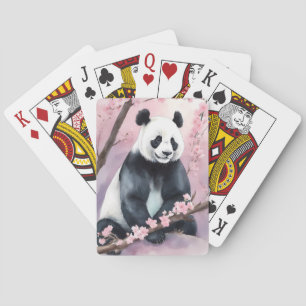 Aquarellmalerei Panda Bär Spielkarten