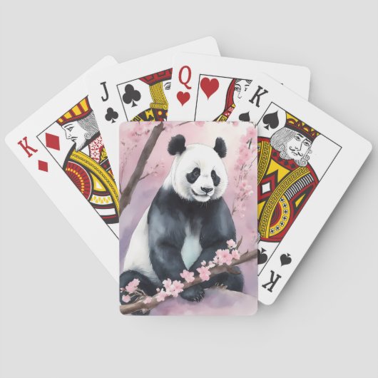 Aquarellmalerei Panda Bär Spielkarten (Rückseite)