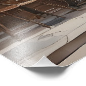 Aquarellmalerei Paris Fotodruck (Ecke)