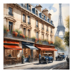 Aquarellmalerei Paris Fotodruck