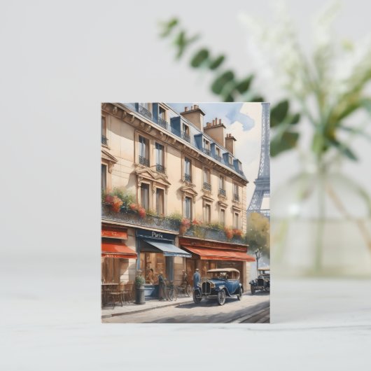 Aquarellmalerei Paris Postkarte (Stehend Vorderseite)
