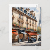 Aquarellmalerei Paris Postkarte (Vorne/Hinten)
