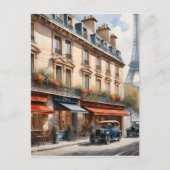 Aquarellmalerei Paris Postkarte (Vorderseite)
