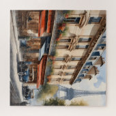 Aquarellmalerei Paris Puzzle (Horizontal)