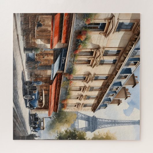 Aquarellmalerei Paris Puzzle (Horizontal)