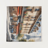 Aquarellmalerei Paris Wandteppich (Vorderseite (Horizontal))