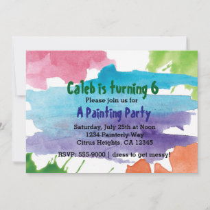 Aquarellmalerei-Party Geburtstagseinladung Einladung