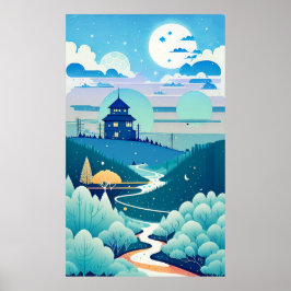 Aquarellmalerei, Pastellfarben, Leinwand, Design 8 Poster