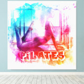 Aquarellmalerei Pilates Leinwanddruck (Insitu (Holzboden))