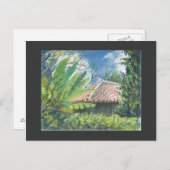 Aquarellmalerei Postcard Okinawa Fukugi Postkarte (Vorne/Hinten)