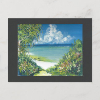 Aquarellmalerei Postcard Okinawa Shore Postkarte