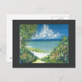 Aquarellmalerei Postcard Okinawa Shore Postkarte (Vorne/Hinten)