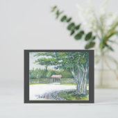 Aquarellmalerei Postkarte Okinawa Banyan Tor (Stehend Vorderseite)