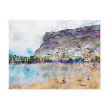 Aquarellmalerei Puerto de Morgan in Gran Ca