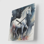 Aquarellmalerei Quadratische Wanduhr (Winkel)