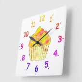 Aquarellmalerei Quadratische Wanduhr (Winkel)