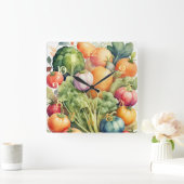 Aquarellmalerei Quadratische Wanduhr (Zuhause)