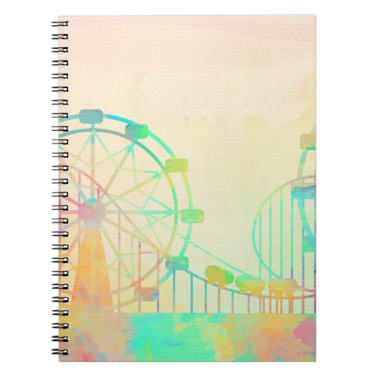 Aquarellmalerei Riesenrad Kunst Notizblock (Vorderseite)